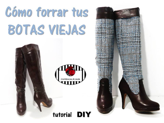 Transforma tus botas viejas con tejido y renuévalas. DIY