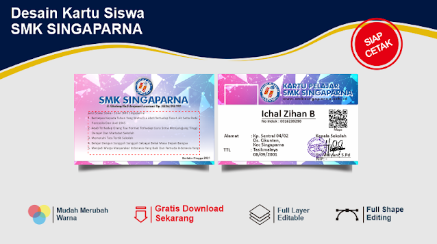 Download Kartu Siswa Contoh Desain Desain Kartu Pelajar Coreldraw Dan Word Templatekita Com