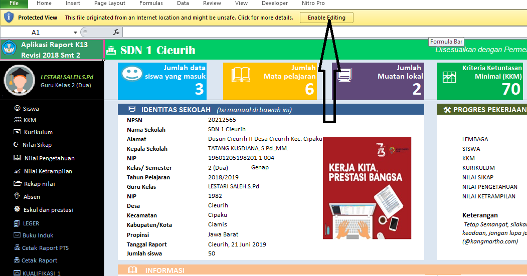 Download Aplikasi Raport K13 Kelas 3 Semester 1 Kang Martho