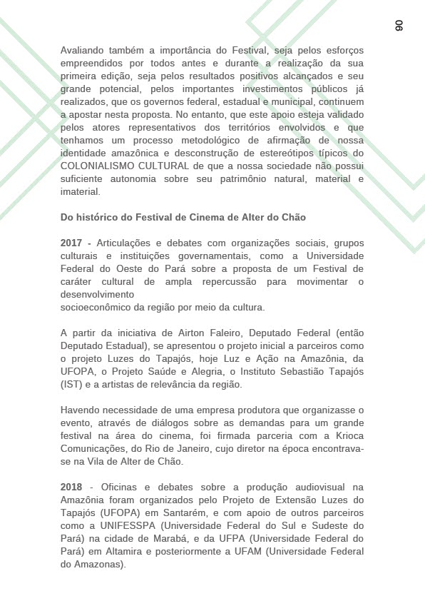 Carta aberta festival de cinema