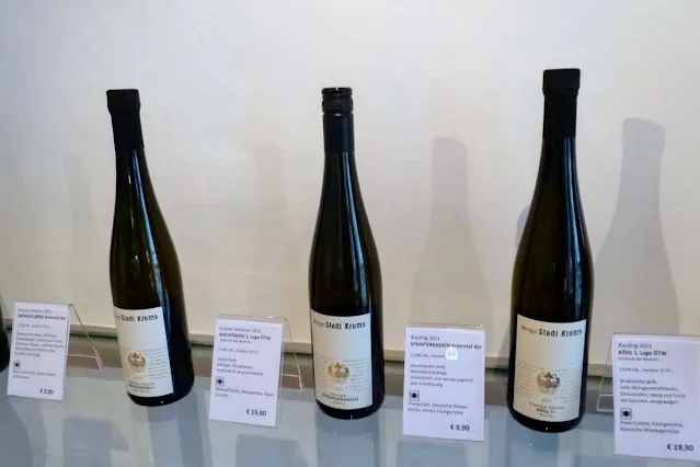 Vienna in December: Weingut Stadt Krems wine bottles