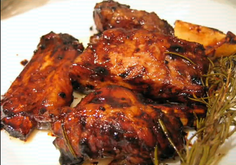 costillas de cerdo a la naranja y miel