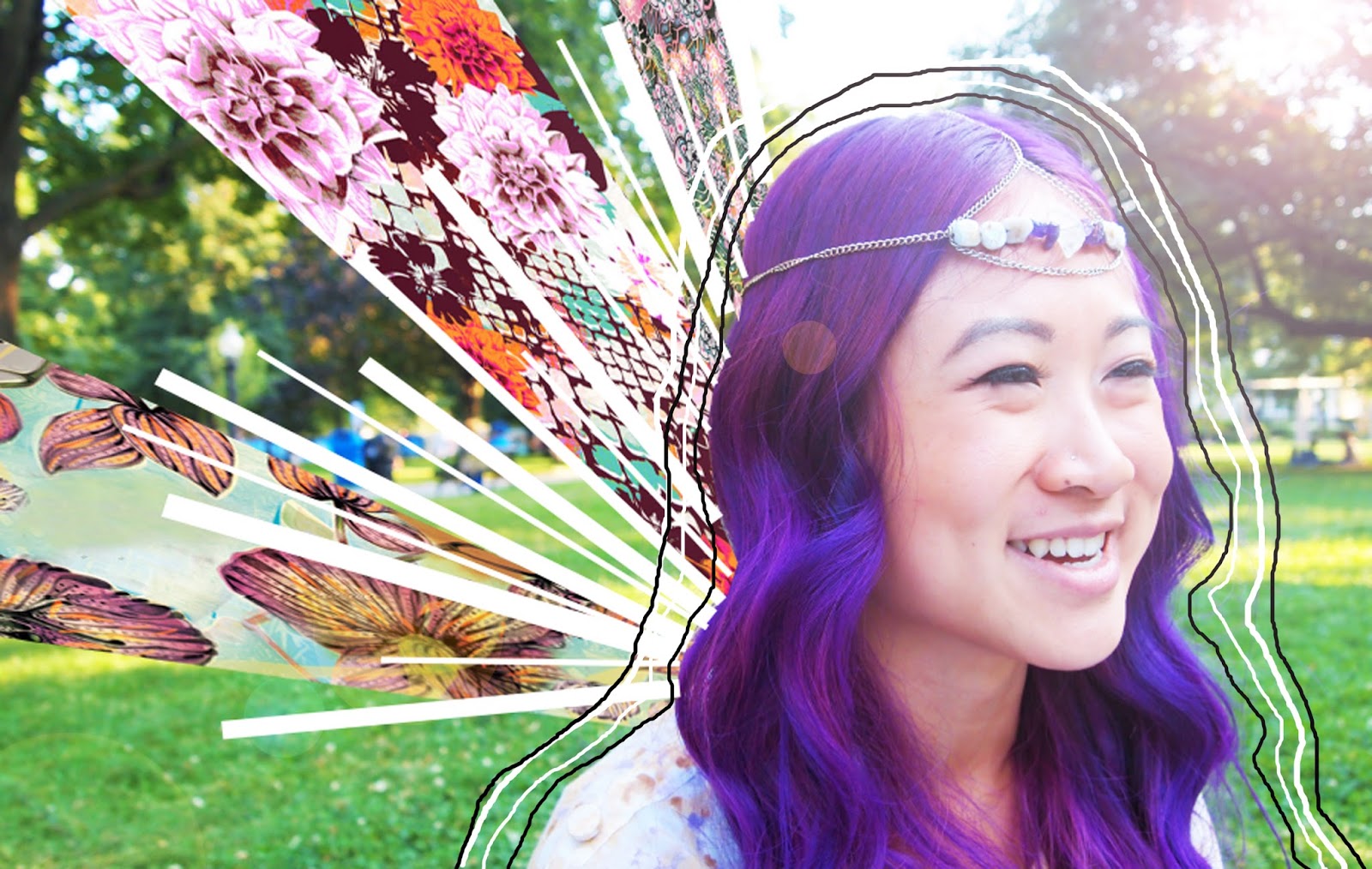 Opal Doily Purple Hair Gypsy Halos