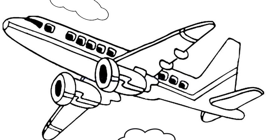 Gambar Mewarnai Pesawat Terbang GAMBAR MEWARNAI