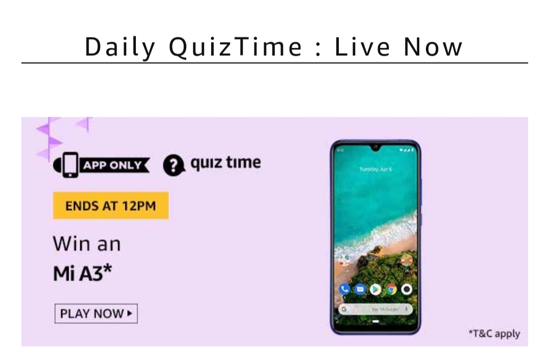 Amazon Today Quiz Answers [10th June 2020, 8AM To 12PM]