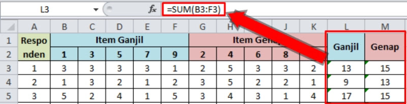 Uji reliabilitas di Excel