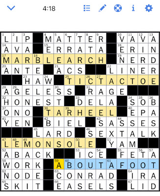 The New York Times Crossword Puzzle Solved Monday's New York Times