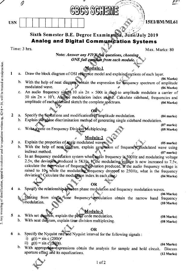 Visvesvaraya Technological University B.E. (CBCS) Sixth Semester 15EI