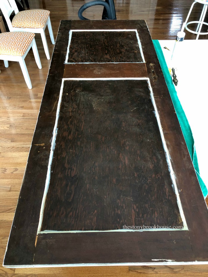 Glued mirror in with panels