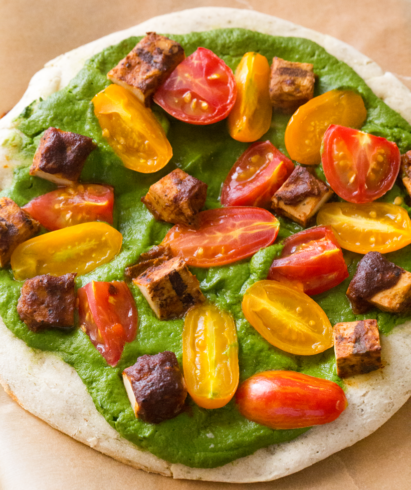 Yummiest Fresh Avocado Pesto Pizza! - HealthyHappyLife.com