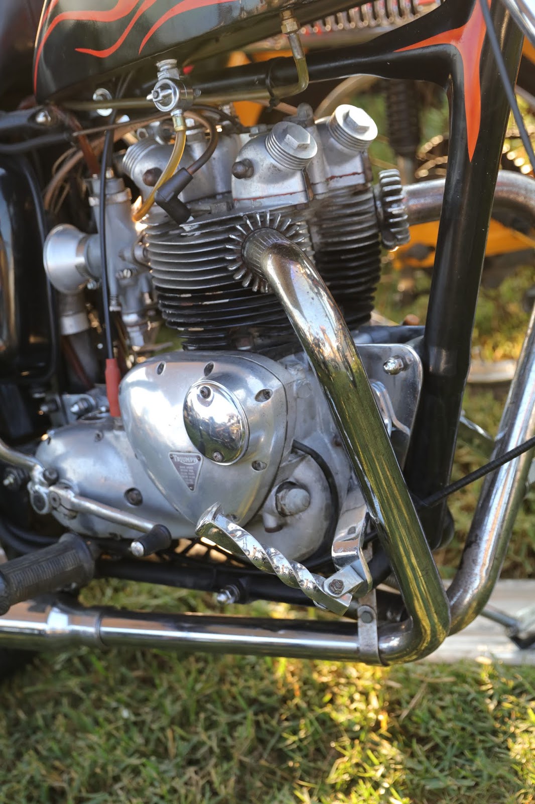 OldMotoDude Old School Triumph Chopper spotted at the 2019 Barber