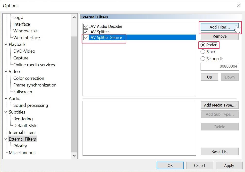 Media Player Classic Black Edition (MPC BE) + External LAV Filters