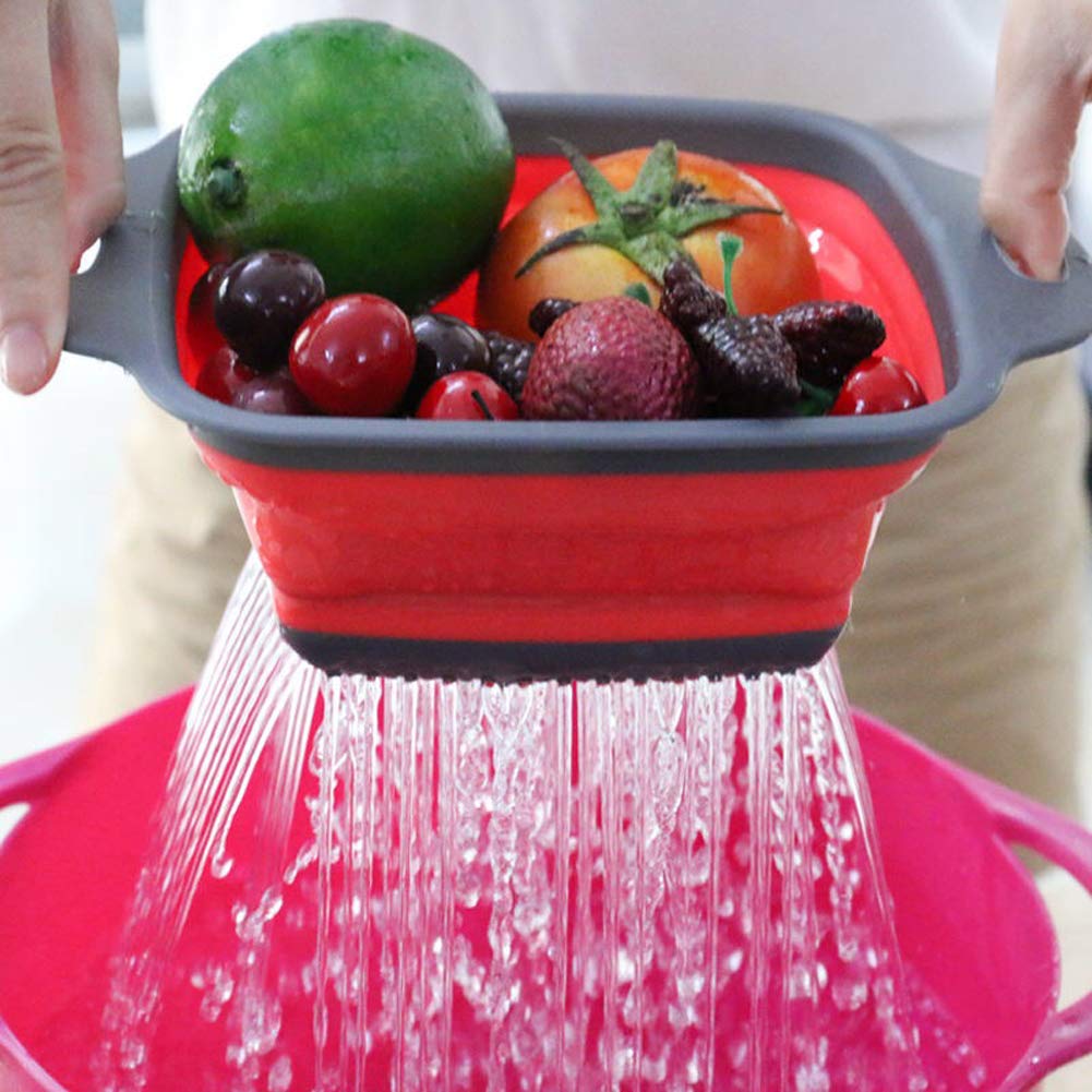 Collapsible Colander Drain Basket Vegetable Fruits Washing Strainer