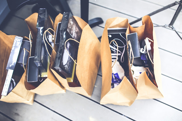 Brown shopping bags filled with items bought from Black Friday sales