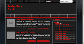 Faster Dark Black Dark Red Blogger Template