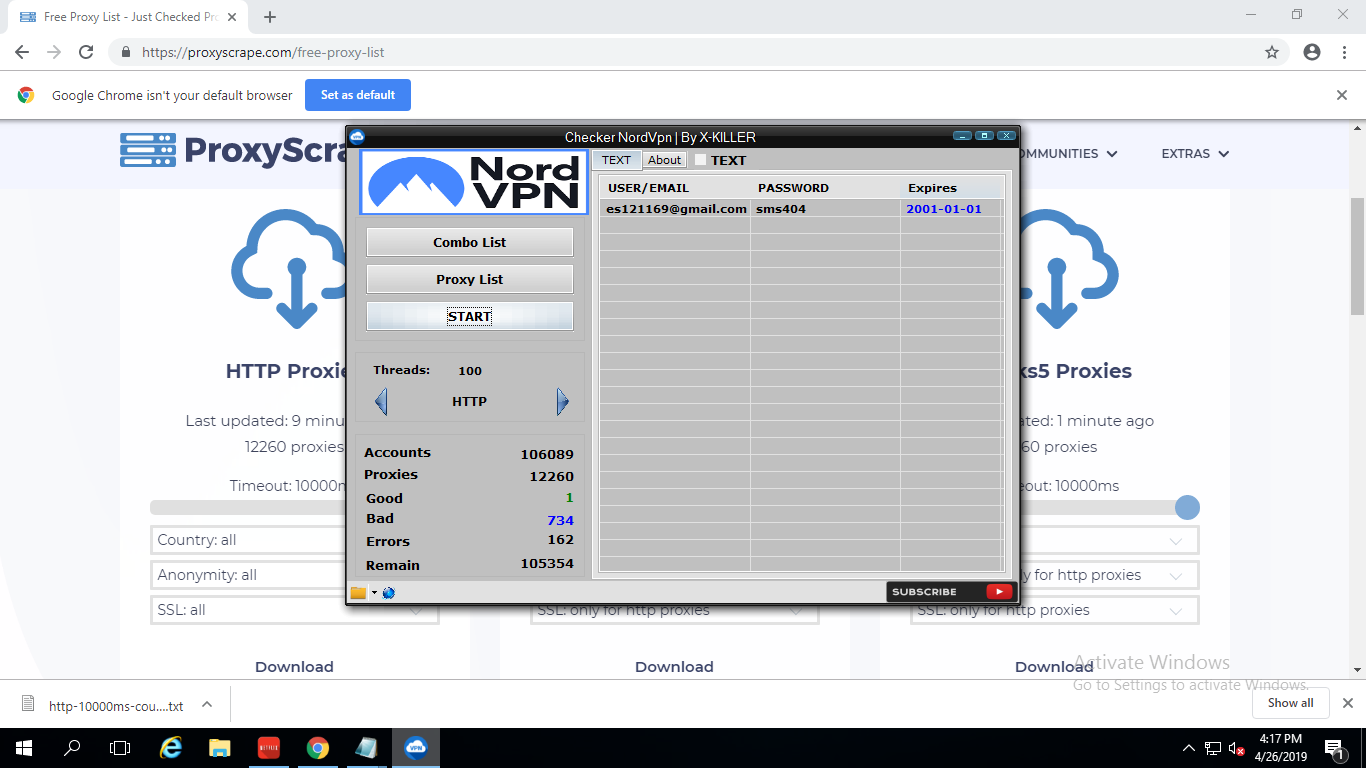 NordVpn Checker Account By X KILLER 2021 Green owl