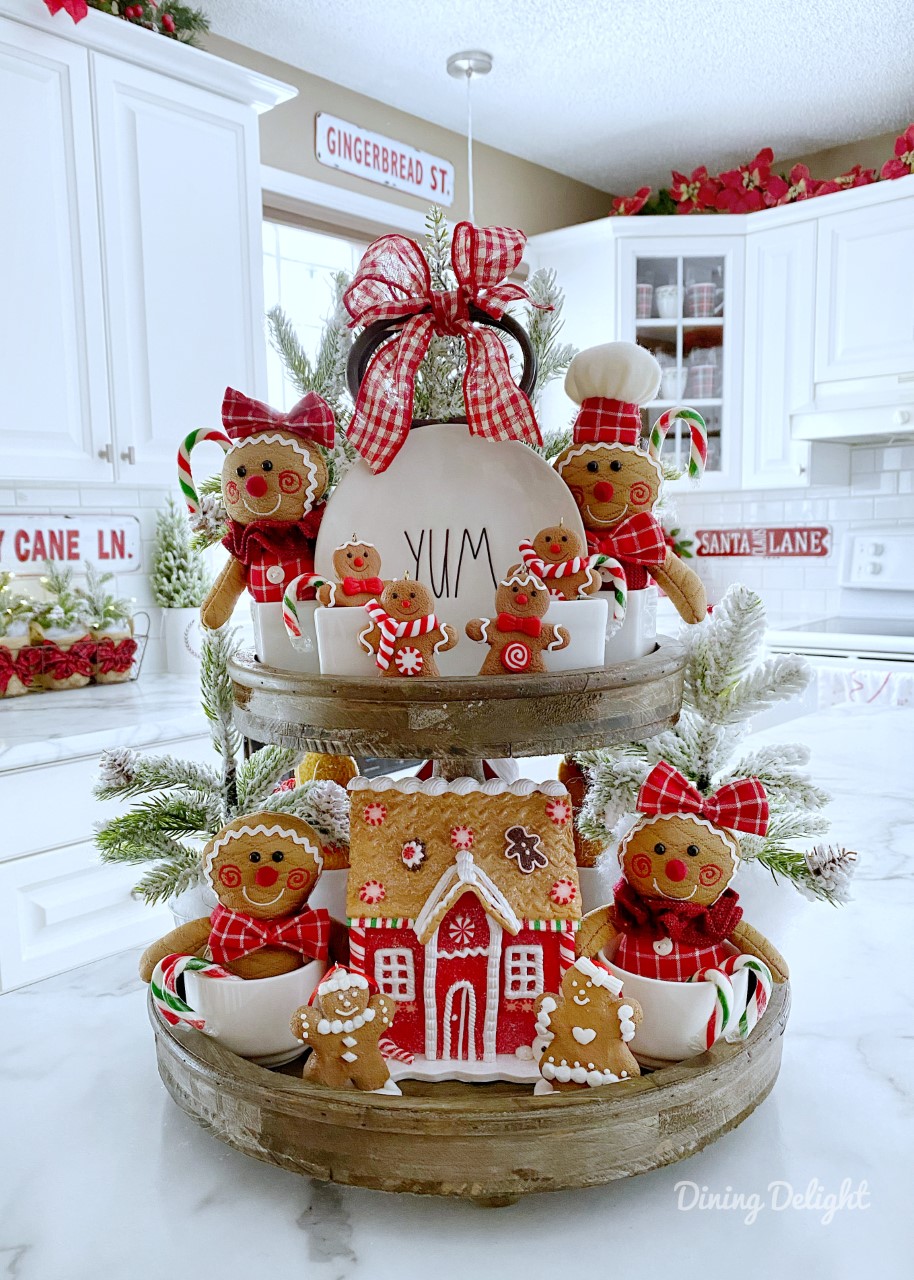 Dining Delight Gingerbread Themed Tiered Tray