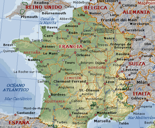 un carte de la France