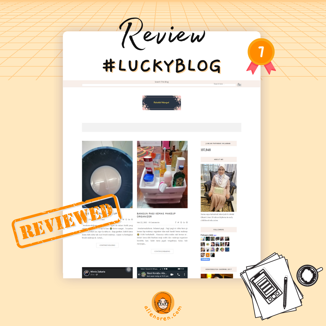 Review #luckyblog 7: Blog Rabia Adawiyah