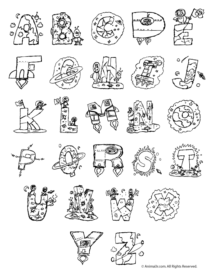 Letter Coloring Pages For Kids AZ