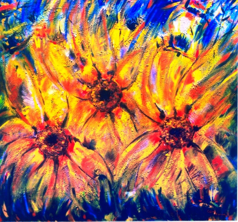 pinturas-al-oleo-de-flores-girasoles