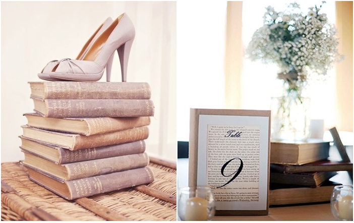 Decoración bodas libros