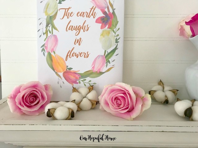 floral spring printable wreath roses cotton bolls the earth laughs in flowers