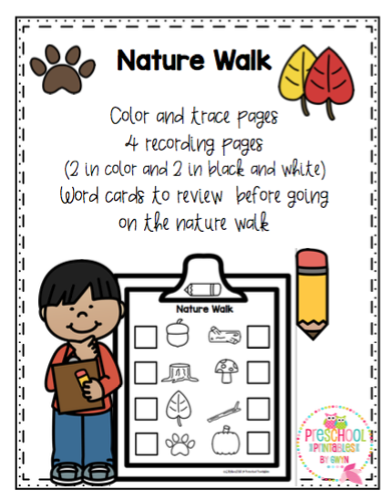 Free Nature Walk for Preschool ~ Preschool Printables