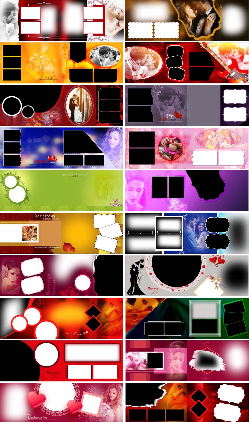 100 New 2021 Shapes And Feather Photo Album 12x36 PSD Designs Creative Photo Album PSD Designs