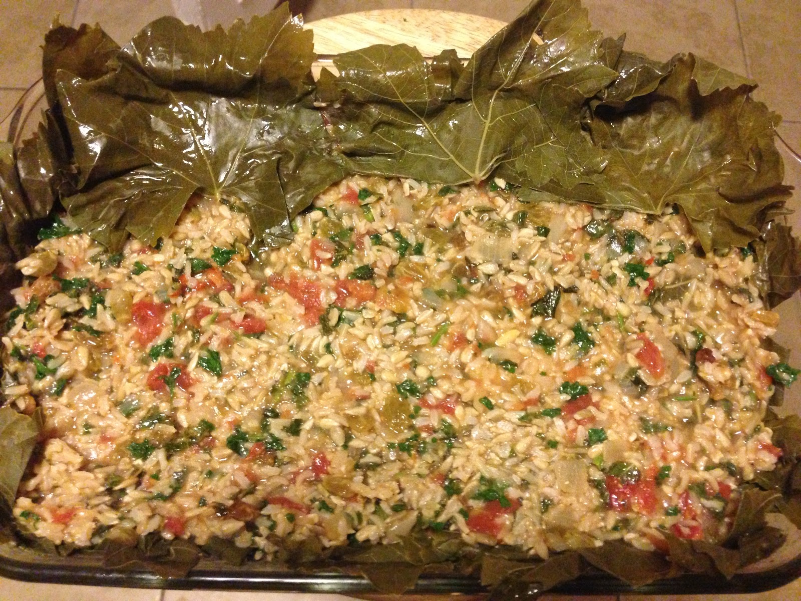 Gavin's Kouzina Stuffed Grape Leaves Casserole