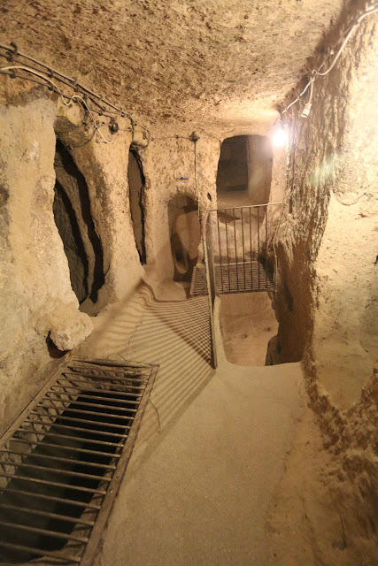 An ancient multi-level underground city to shelter over 20,000 people together with their livesstock and food stores in Underground City of Kaymakli and Citadel of Cappadocia, Turkey An ancient multi-level underground city to shelter over 20,000 people together with their livesstock and food stores in Underground City of Kaymakli and Citadel of Cappadocia, Turkey