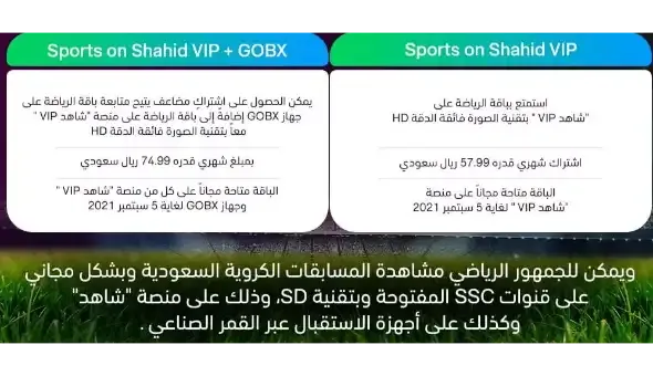 باقات قنوات ssc الرياضية السعودية