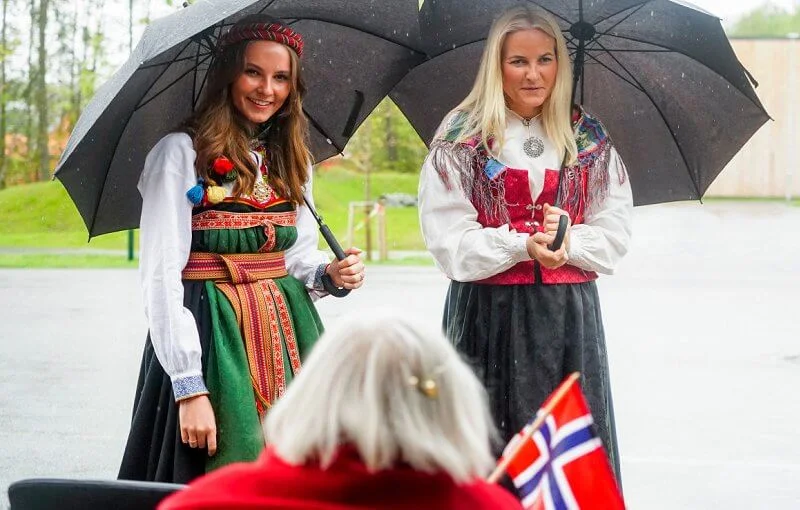 Queen Sonja, Crown Princess Mette-Marit, Crown Prince Haakon, Prince Sverre Magnus and Princess Ingrid Alexandra