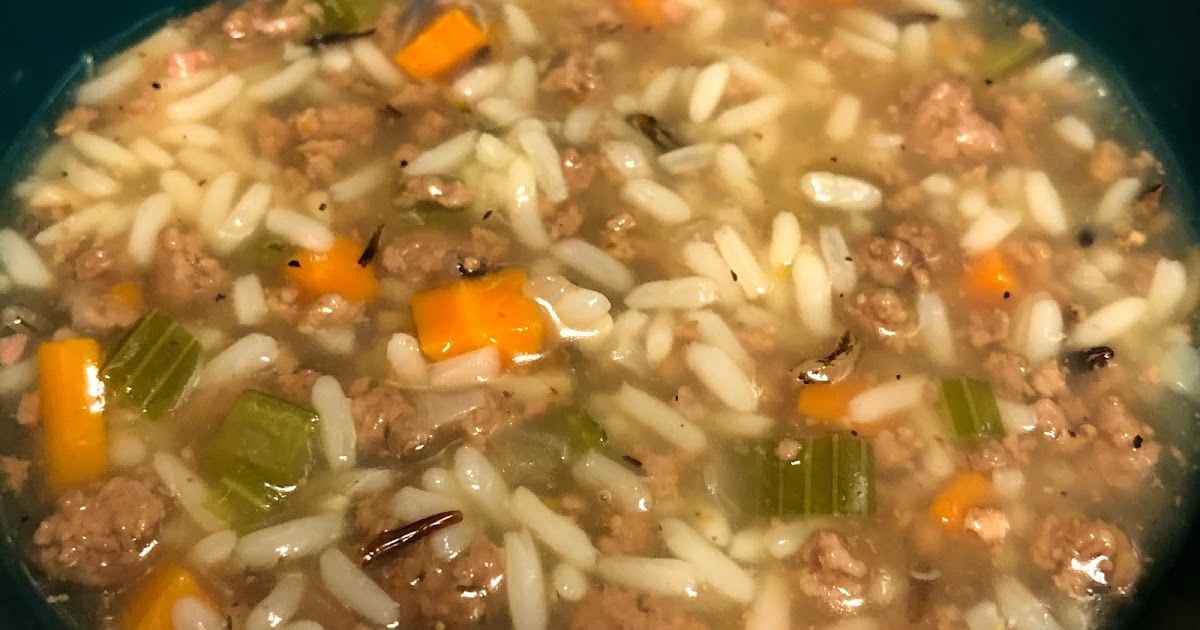 Just Winging It Beef and Wild Rice Soup