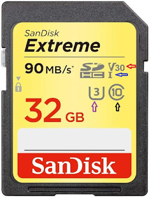 SanDiskの32GBのSDHCカード