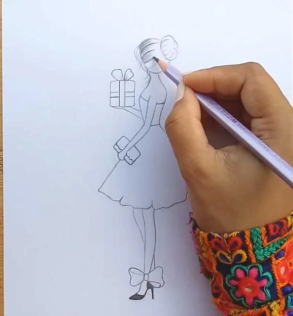 رسم فتاة بالرصاص رسم فتاة جميلة بالرصاص