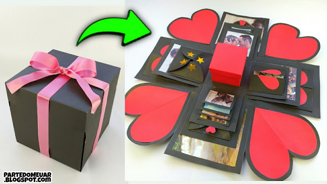 Caixa de Presente Dia dos Namorados - Molde Personalizado