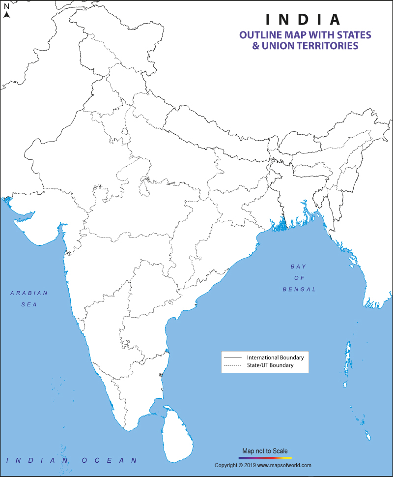 Political Map Of India Blank 2022