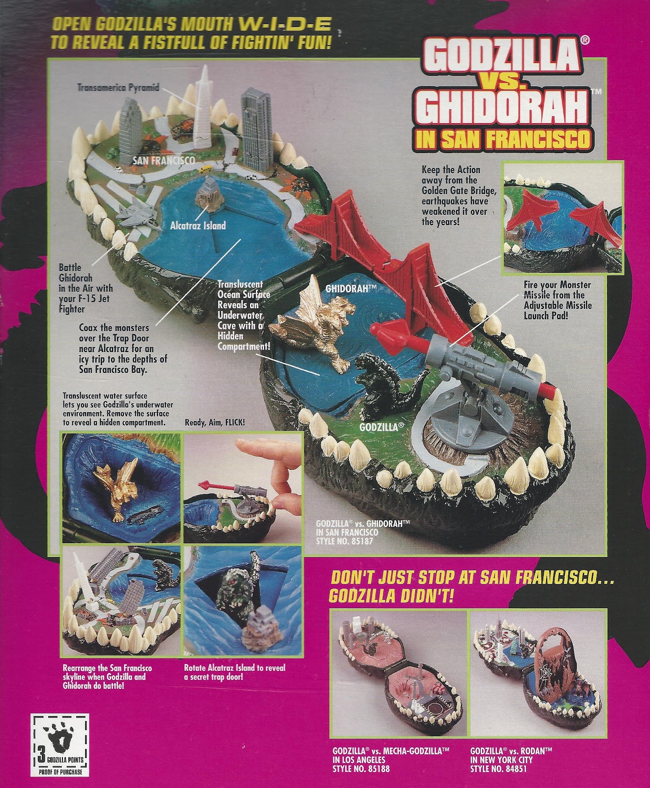 the sphinx Trendmasters Godzilla Micro Playsets 1 King Ghidorah in