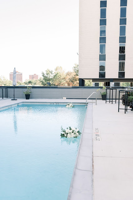 St. Louis Wedding Photographer & Videographer | Black & White Minimalist Wedding | Jewish Wedding | Rooftop Poolside Wedding