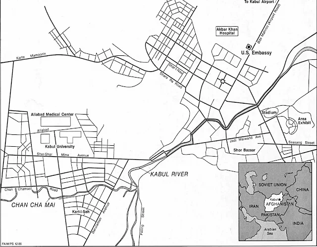 Picture Kabul map in black and white