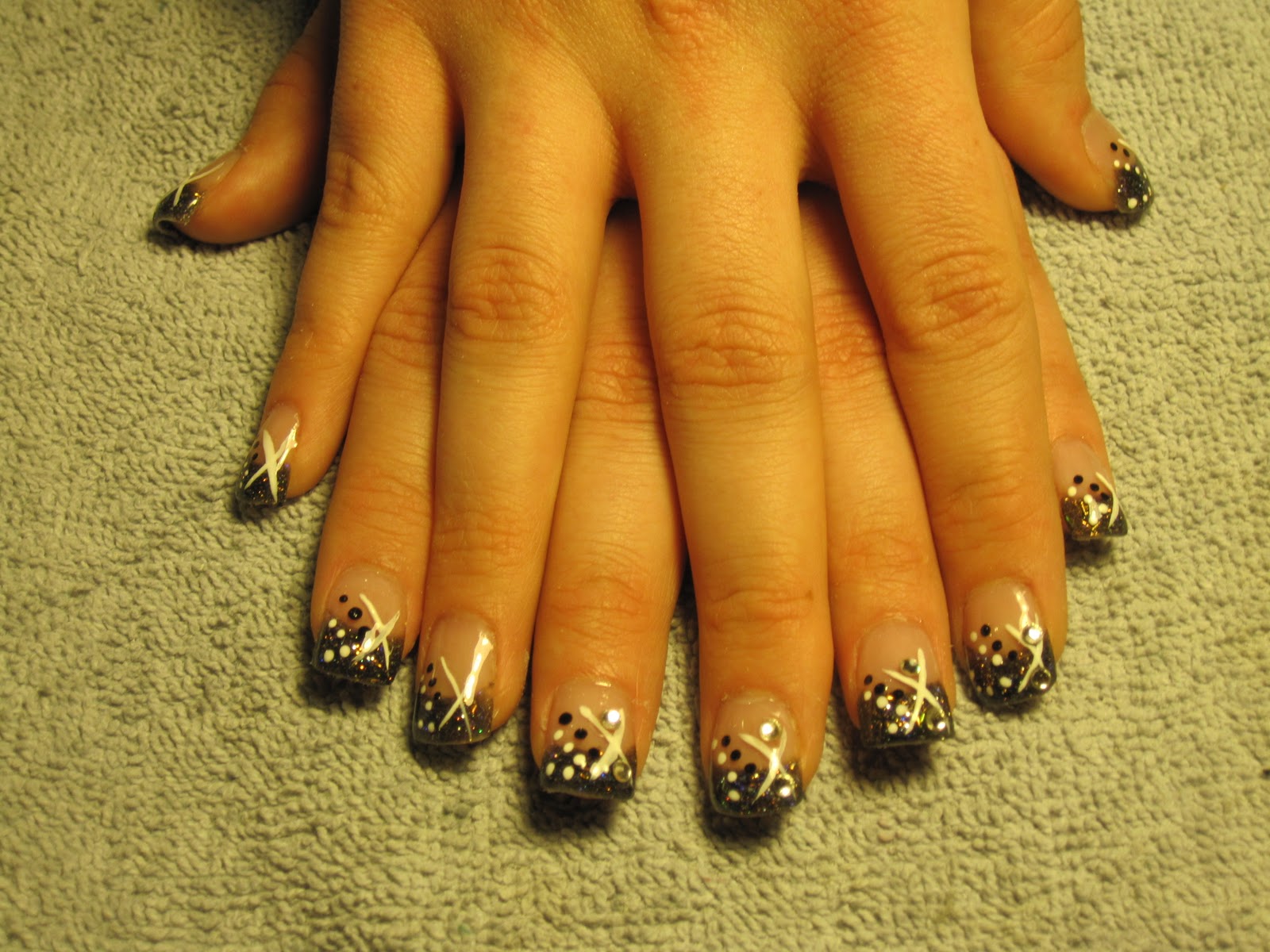 1. Polka Dot Acrylic Nails with Glitter Accent - wide 8