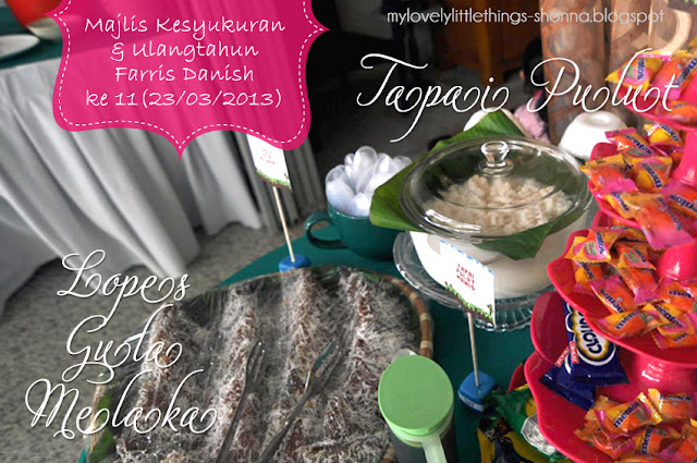 Majlis Kesyukuran, Tapai pulut, kueh mueh, Lopis gula melaka