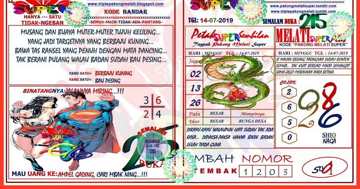 Info Prediksi Togel Keluaran Pakong 14 Juli 2019