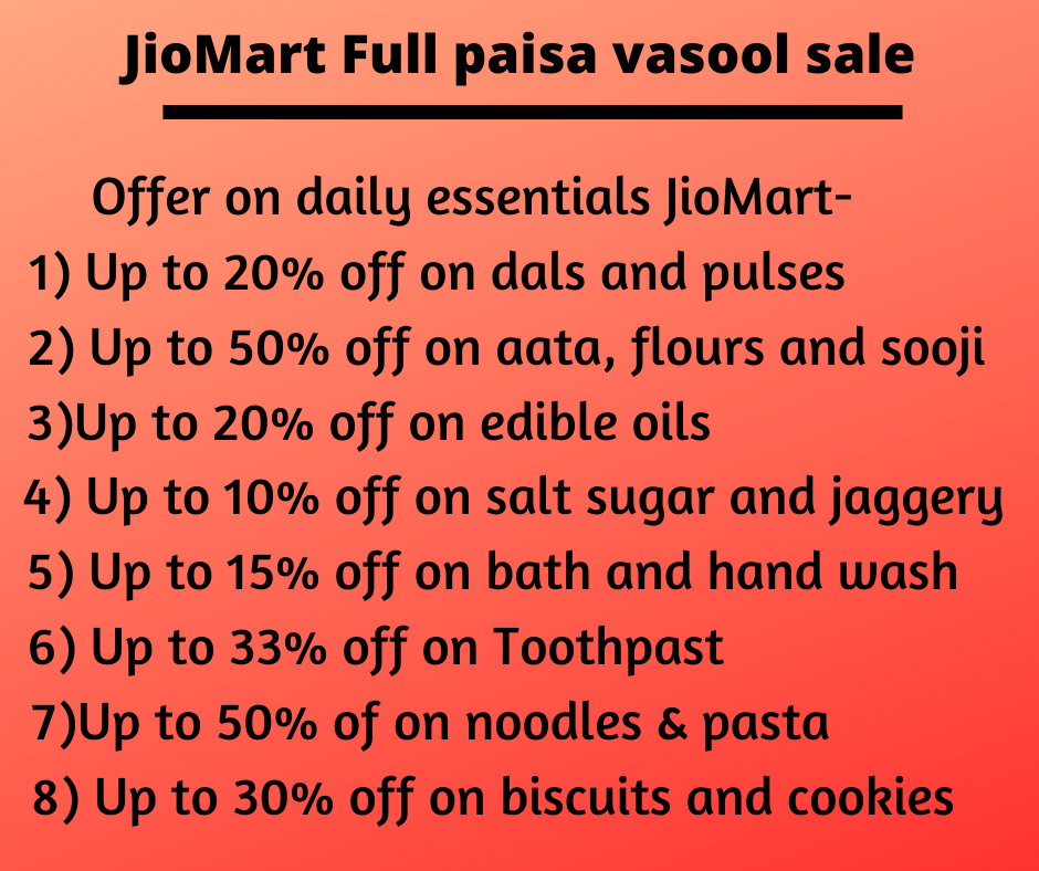 Offer on daily essentials JioMart