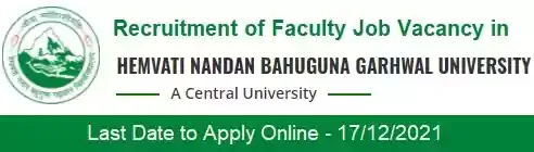 HNBGU Srinagar Faculty Vacancy Recruitment 2021