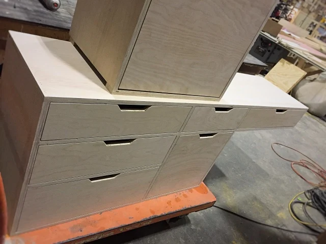 drawer unit in construction