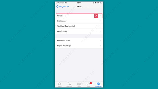 pengaturan privasi whatsapp