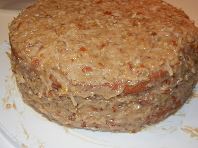 frosted german chocolate cake 