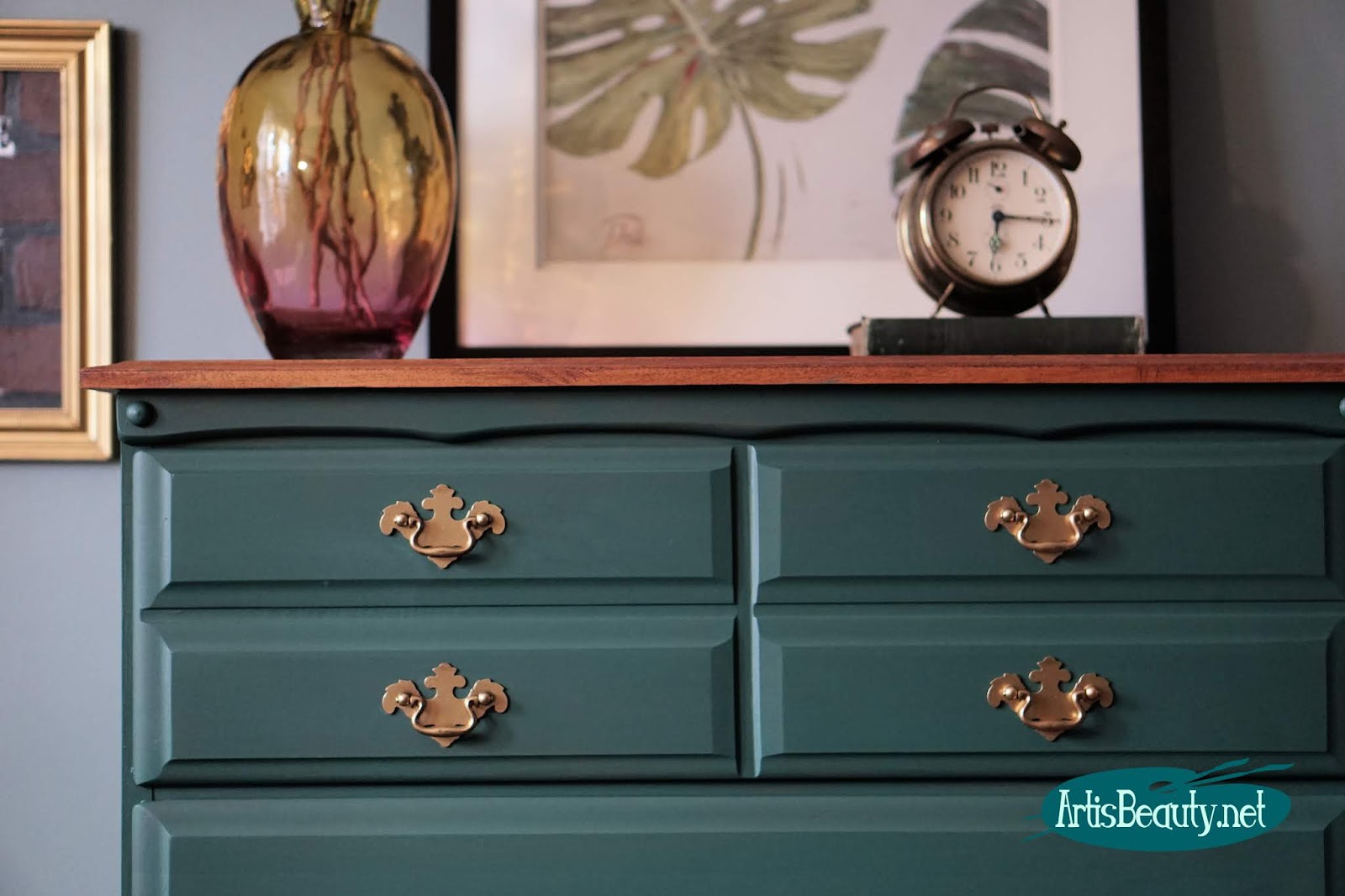 ART IS BEAUTY Outdated dresser given a beautiful makeover using